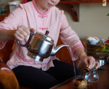 Brewing tea at Seven Cups