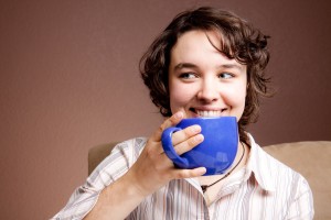 Marina Smiles Joy drinking tea. (Photo courtesy of Chris Noble. DogLikeHorse.com) Marina Joy