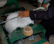 Anxi wulong wrapped into a ball with cloth.