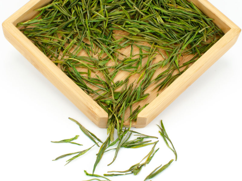 Yu Qian Anji Baicha (Spring Rain Harvest Anji) dry loose leaf green tea.