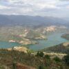 A wide view of Lancang (Mekong) river, a beautiful deep jade green color.