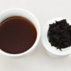 Jujube shu puer tea and strained leaves.