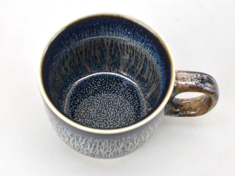 Tian Mu glaze ceramic cup, above view.