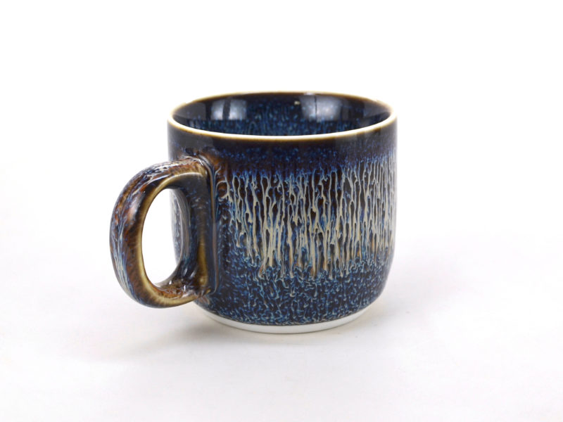 Tian Mu glaze ceramic cup, angle view.