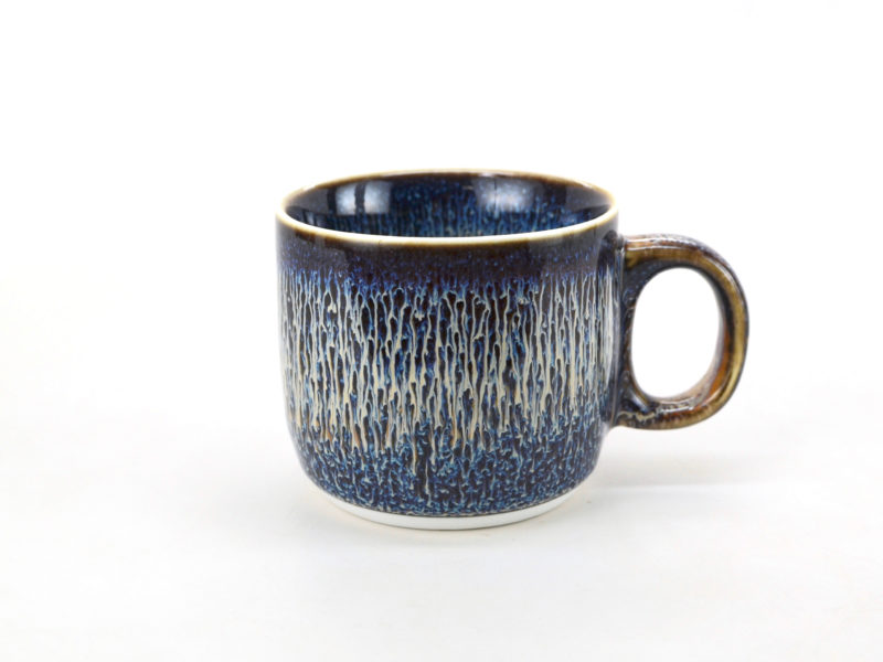 Tian Mu glaze ceramic cup, side view.