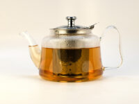 Ear Handle Glass Teapot with Stainless Steel Strainer