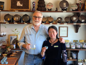 Austin and Zhuping at the Seven Cups teahouse in 2019