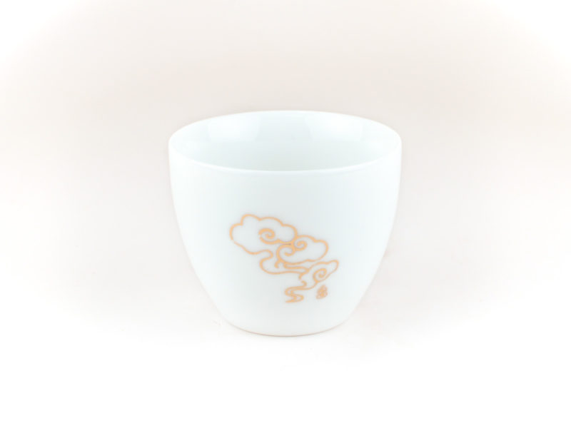 Lucky Clouds White Porcelain Teacup side view