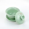 Longquan Kiln Koi Fish Celadon Gaiwan with lid open