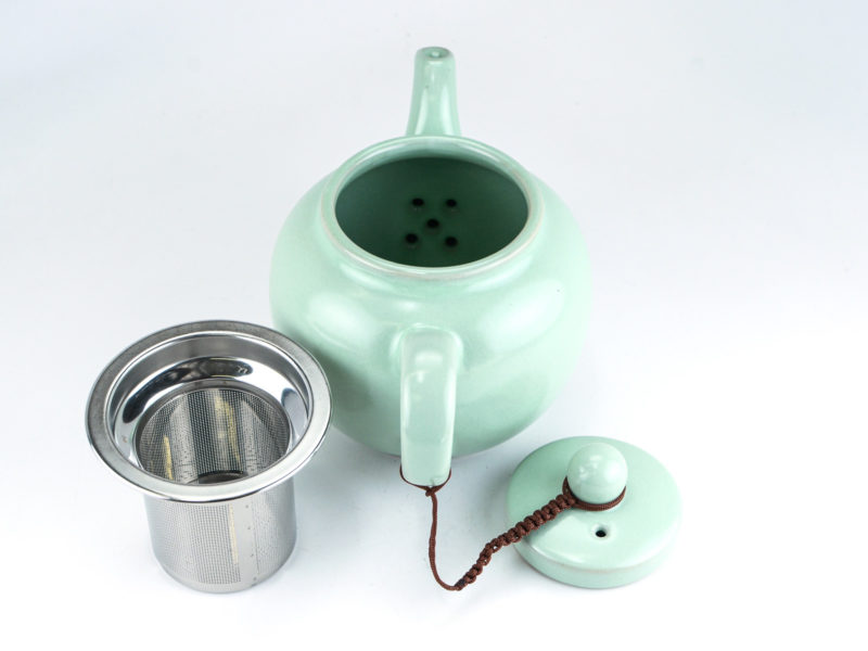 Ru Kiln Tianqing Porcelain Teapot with strainer and lid removed