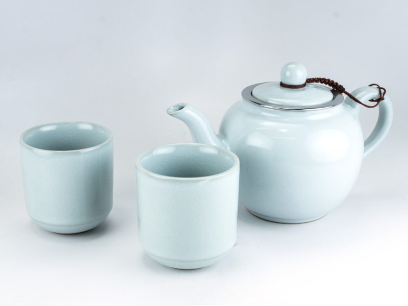 Ru Kiln White Moonlight Porcelain Teapot and Teacups