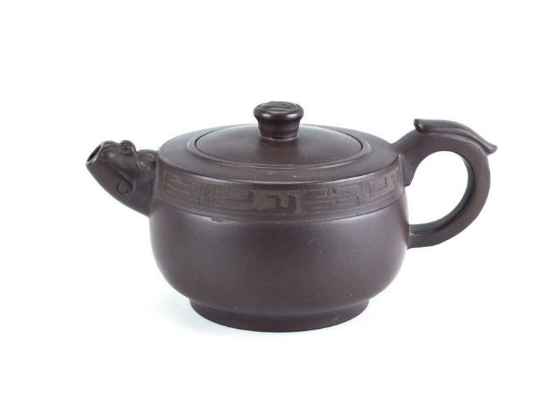 Long Yin Yixing Clay Teapot side view