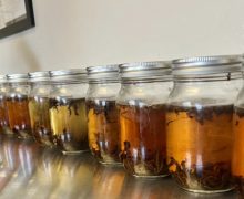 Cold brewed tea in sealed Ball jars