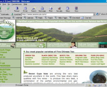 Screenshot of a very old–fashioned website for Seven Cups in a browser window.