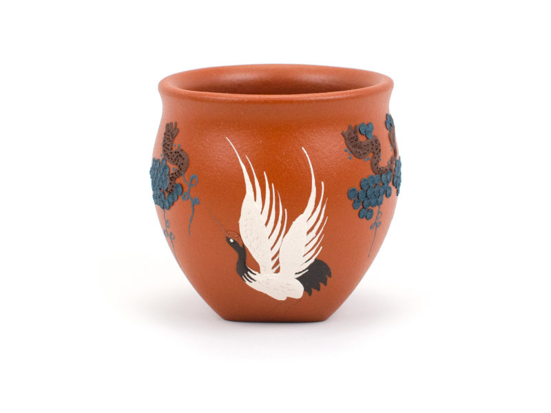 White Crane Yixing Teacup side view