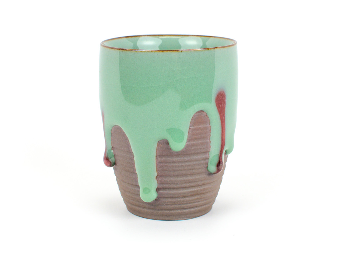 Ge Kiln Tall Green Drip Glaze Ceramic Teacup - Seven Cups