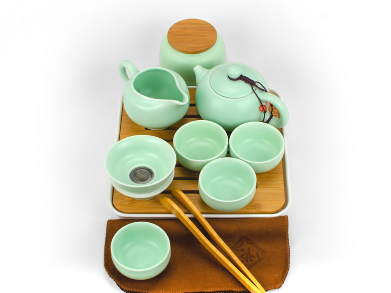 Ru Yao Green Xishi Porcelain Travel Tea Set