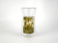 Narrow Waist Mountain View Tall Glass Teacup Double Wall