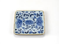 Jingdezhen Blue Flower Square Porcelain Tea Saucer