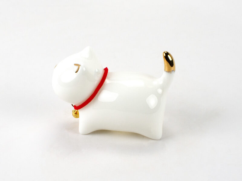 Jingdezhen Gold-Painted Porcelain Cat Tea Pet