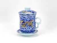 Blue Dragon Porcelain Filter Cup side