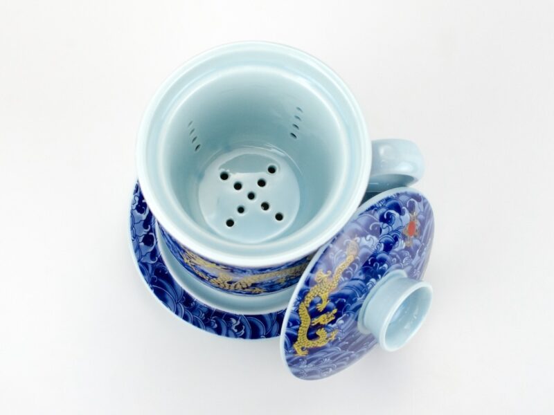 Blue Dragon Porcelain Filter Cup removable strainer in cup