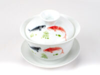 Jingdezhen Two Koi Fish Porcelain Gaiwan