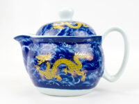 Golden Dragon Blue Porcelain Teapot