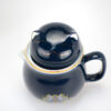 Blue Cat Porcelain Travel Tea Set lid cat detail