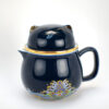 Blue Cat Porcelain Travel Tea Set all packed inside pot
