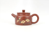 Magpie Branch Da Hong Pao Yixing Teapot, magpie and flower detail