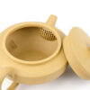 Inset strainer bulb and maker's stamp inside the Yellow Disc Duan Ni Yixing Teapot