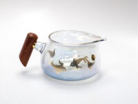 Gold detail on Goldfish Rainbow Glass Pitcher with Wood Handle