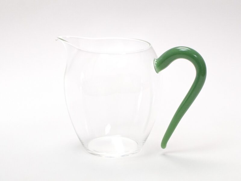 Green Handle Glass Pitcher