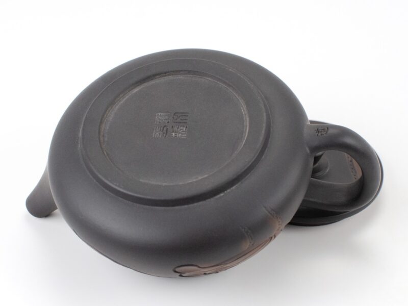 Base of Lotus Carved Stone Scoop Yunnan Black Jianshui Teapot