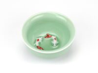 Longquan Kiln Two Koi Fish Celadon Teacup above view