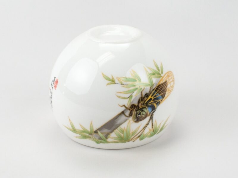 Ru Kiln Large Cicada Porcelain Teacup base view