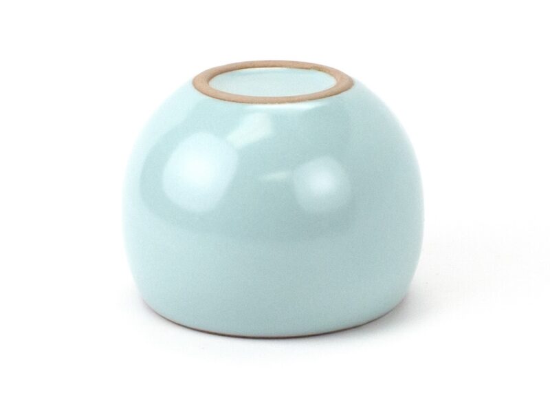 Ru Kiln Pale Blue Round Ceramic Teacup base view