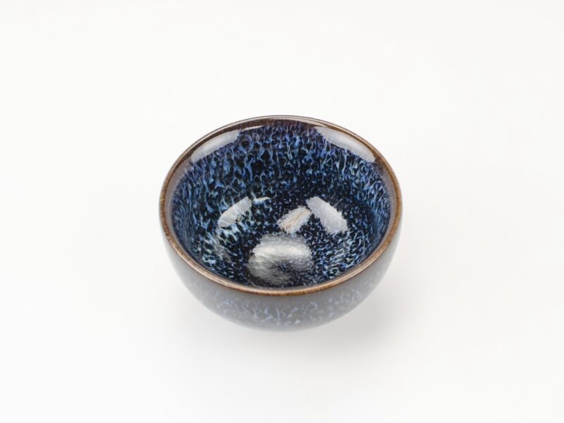 Small Jun Kiln Blue Teacup inside view