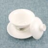Cicada Ice Jade Porcelain Gaiwan with lid open