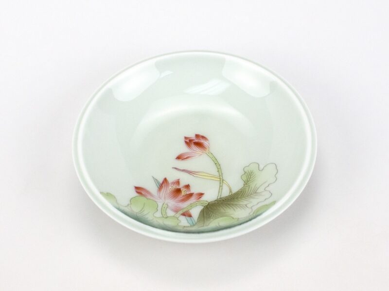 Jingdezhen Hanging Lid Lotus Pond Porcelain Gaiwan pattern on saucer