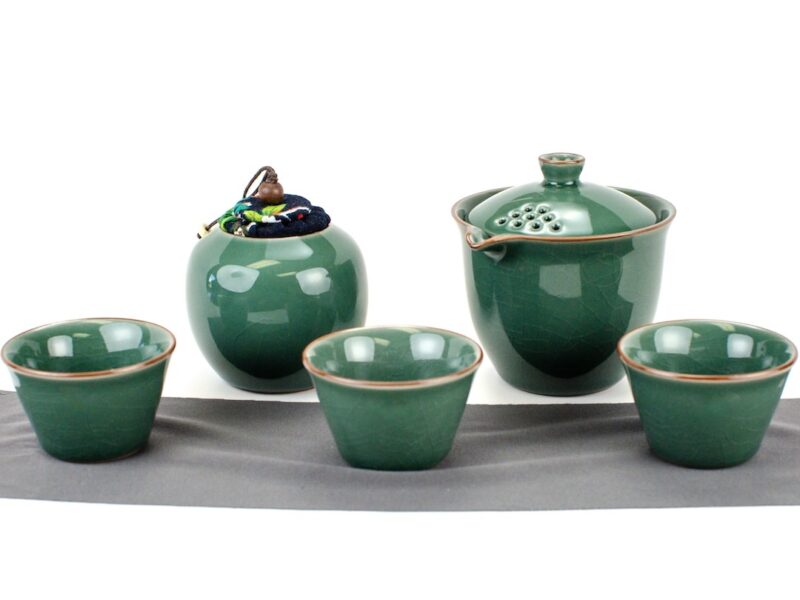 Ge Kiln Jade Green Easy Gaiwan Travel Tea Set