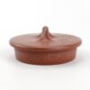 Carving detail on lid of Plum Blossom Stone Scoop Da Hong Pao Yixing Teapot