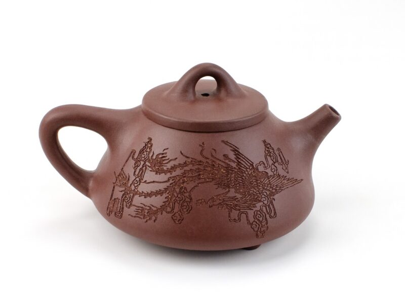 Dragon and Phoenix Stone Scoop Zi Ni Yixing Teapot