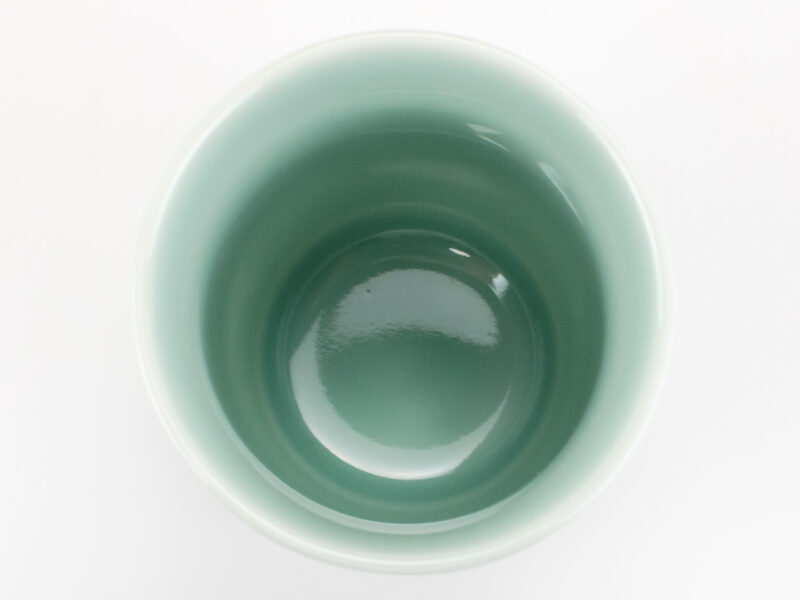 Longquan Kiln Lucky Cloud Tall Celadon Teacup inside
