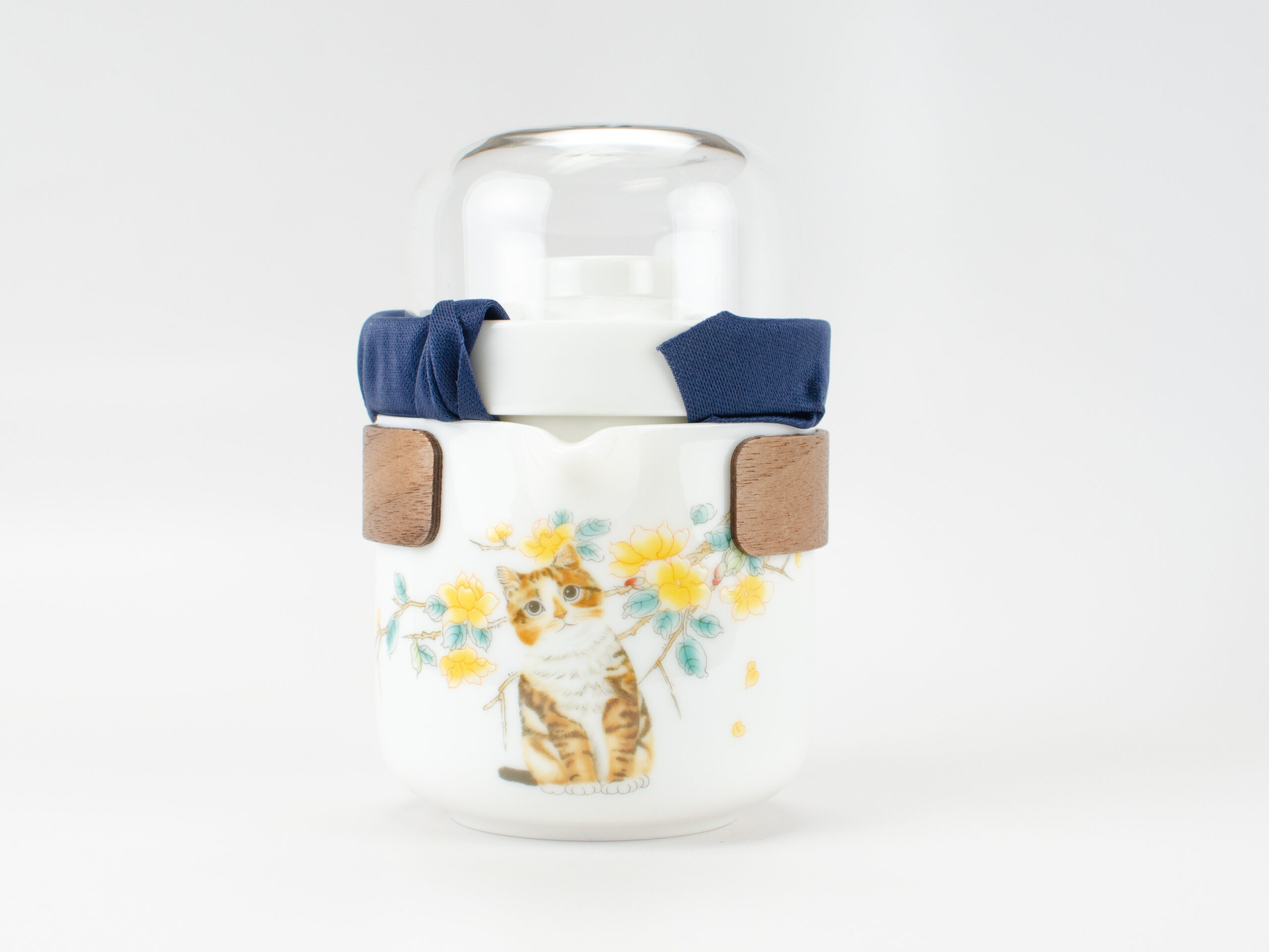 Flower Cat Porcelain Travel Tea Set packed up