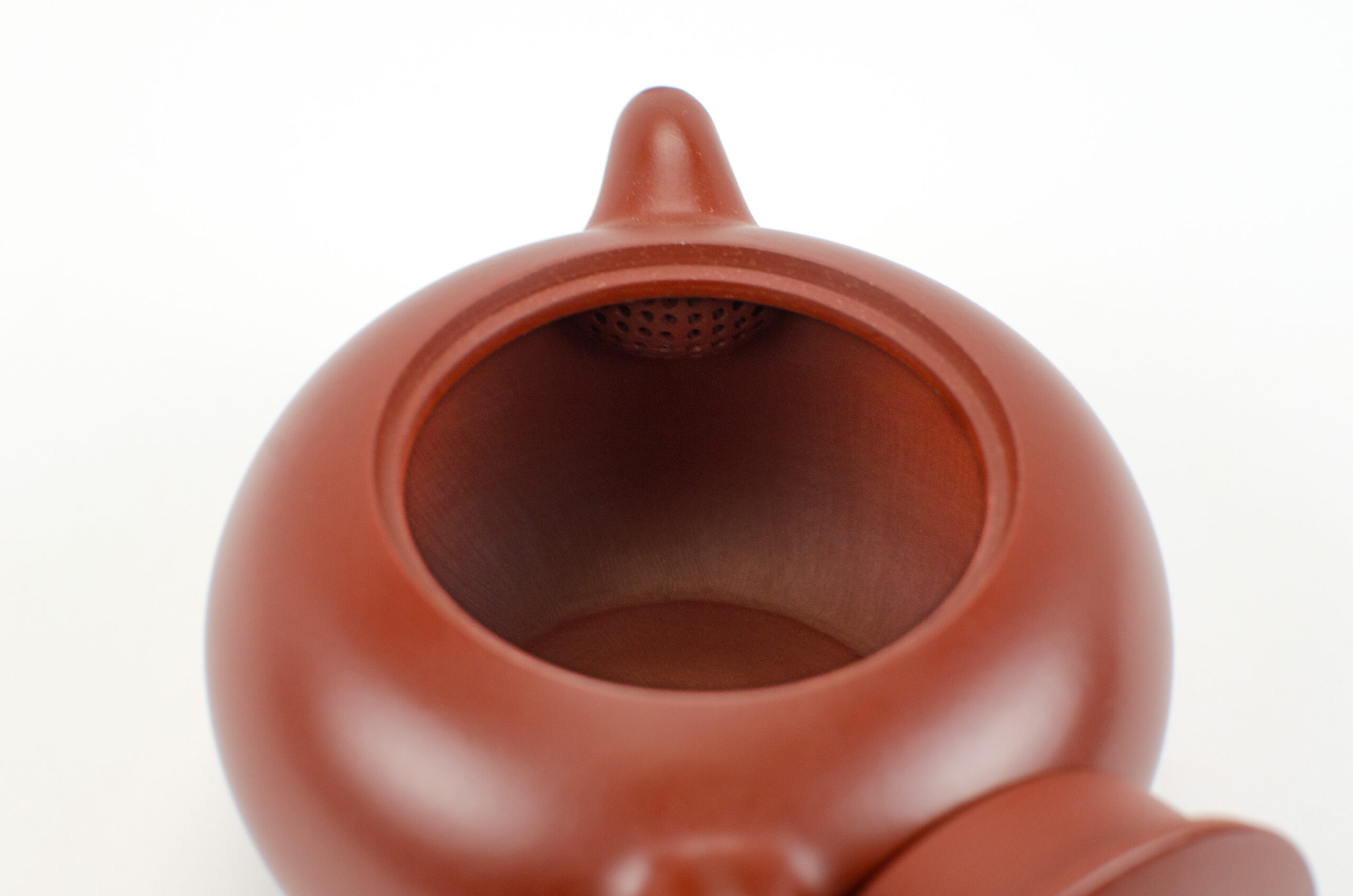 Lid open Da Hong Pao Pearl Yixing Teapot