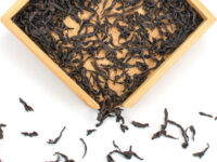 Classic Da Hong Pao (Big Red Robe) rock wulong tea dry leaves.