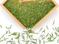 Cui Zhu (Green Bamboo) green tea dry leaves.